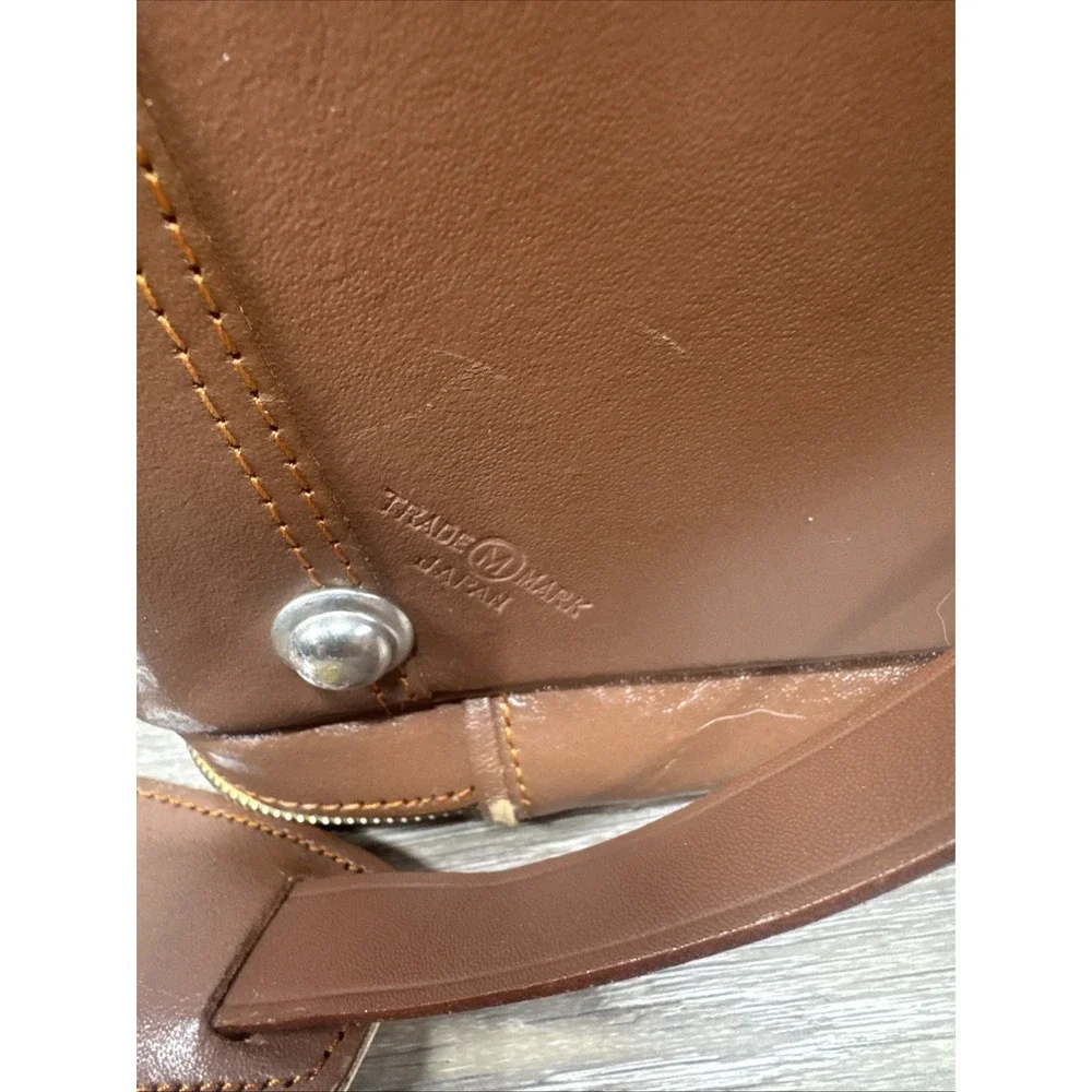 Vintage Alpex Camera Bag With Strap Brown Genuine Leather Made In Japan W/keys